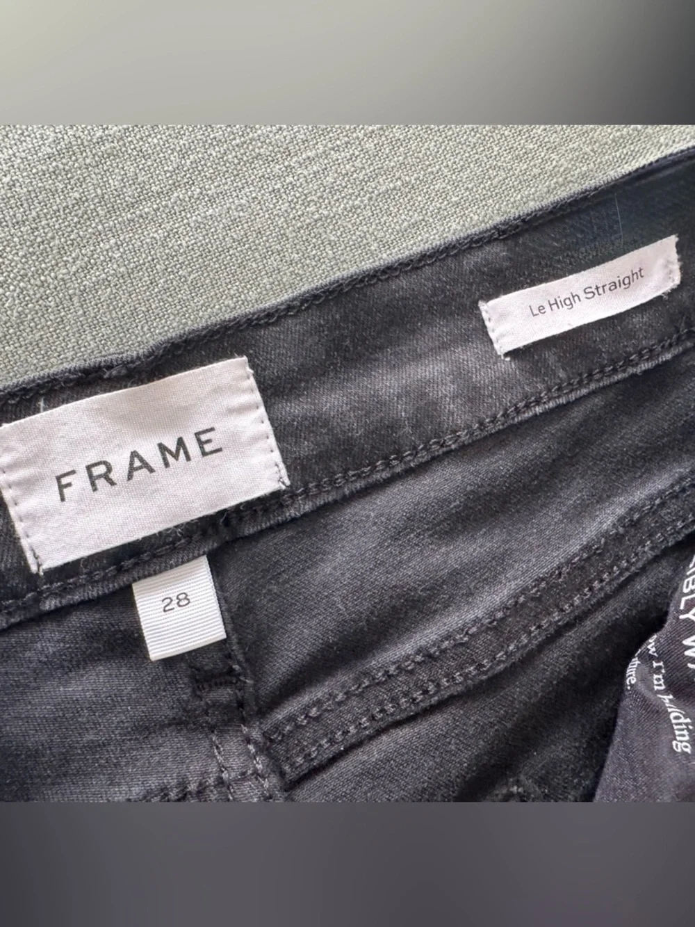 FRAME LE HIGH STRAIGHT BLACKFINN DESIGNER RAW EDGE HEM DENIM JEANS SZ 28 - Picture 13 of 16